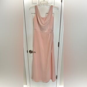Jim Hjelm Occasions Bridesmaid
Swoop Neck Dress (Blush Pink)